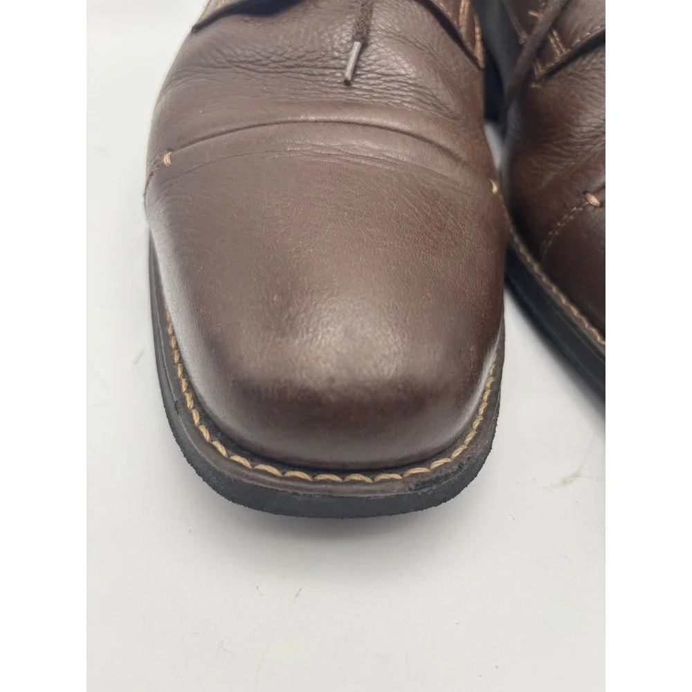 Sandro Moscoloni Men's Brown Leather Cap-Toe Derby Shoes Size 14 Made in Brazil